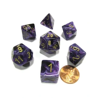 Polyhedral 7-Die Vortex Chessex Dice Set - Purple with Gold Numbers - Your Source for Gaming Essentials Discount