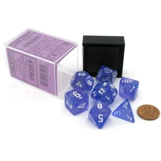 Polyhedral DnD 7-Dice Set, Luminary Borealis - Purple with White Numbers - Your Source for Gaming Essentials Best