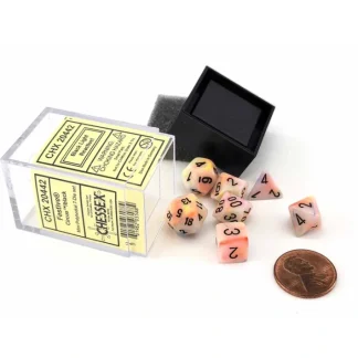 Polyhedral Mini 7-Die Set, Festive - Circus with Black Numbers - Your Source for Gaming Essentials Hot