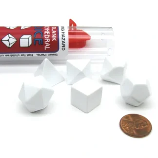 Polyhedral RPG 6-Dice Set ~14 to 19mm Tall - Blank White - Your Source for Gaming Essentials Outlet