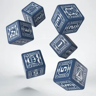 Q-Workshop Battletech House Steiner D6 16mm 6 Piece Dice Set - Blue with White - Your Source for Gaming Essentials Hot