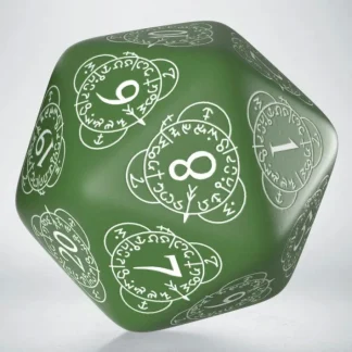 Q-Workshop CG Level Counter D20 Dice - Green with White Etches - Your Source for Gaming Essentials Hot