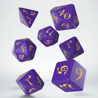 Q-Workshop Classic RPG Dice Set - Purple with Yellow (7 Pieces) - Your Source for Gaming Essentials Best