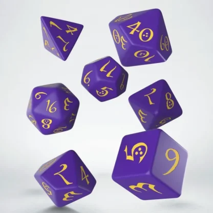 Q-Workshop Classic RPG Dice Set - Purple with Yellow (7 Pieces) - Your Source for Gaming Essentials Best