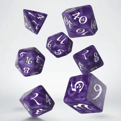 Q-Workshop Classic RPG Dice Set Lavender with White Numbers (7 Piece Set) - Your Source for Gaming Essentials Discount
