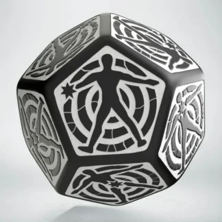 Q-Workshop D12 Hit Location Dice - Black with White (1 Die) - Your Source for Gaming Essentials Cheap