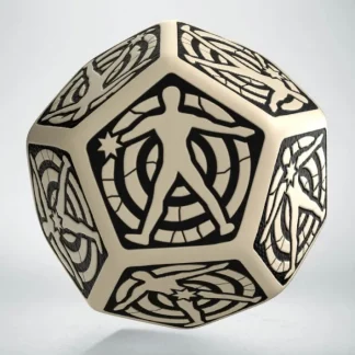 Q-Workshop D12 Hit Location Dice - Beige with Black (1 Die) - Your Source for Gaming Essentials Outlet
