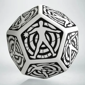 Q-Workshop D12 Hit Location Dice - White with Black (1 Die) - Your Source for Gaming Essentials Best