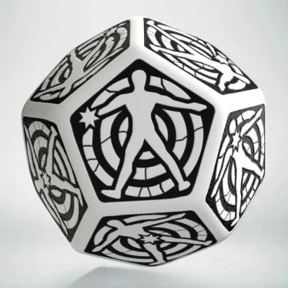 Q-Workshop D12 Hit Location Dice - White with Black (1 Die) - Your Source for Gaming Essentials Best
