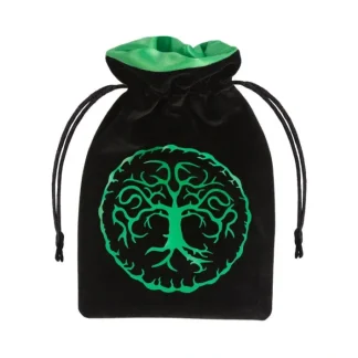 Q-Workshop Dice Bag - Forest Black and Green Velour - Your Source for Gaming Essentials Online