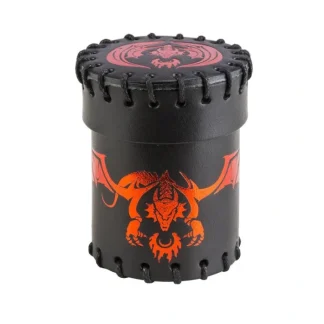Q-Workshop Dice Cup - Flying Dragon Black with Red Leather - Your Source for Gaming Essentials Discount