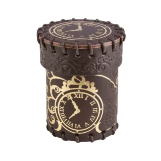 Q-Workshop Steampunk Brown & Golden Leather Dice Cup - Your Source for Gaming Essentials Flash Sale