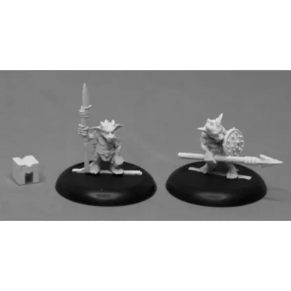 Reaper Miniatures Dungeon Dwellers Kobold Spearmen (2 Pc) #07020 Unpainted Metal - Your Source for Gaming Essentials Cheap