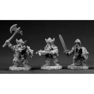 Reaper Miniatures Dwarf Warriors (3 Pcs) #03351 Dark Heaven Unpainted Metal - Your Source for Gaming Essentials Discount