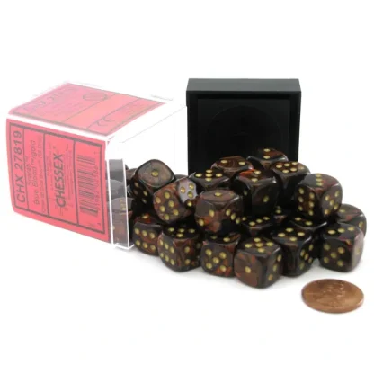 Scarab 12mm D6 Chessex Dice Block (36 Dice) - Blue Blood with Gold Pips - Your Source for Gaming Essentials Fashion