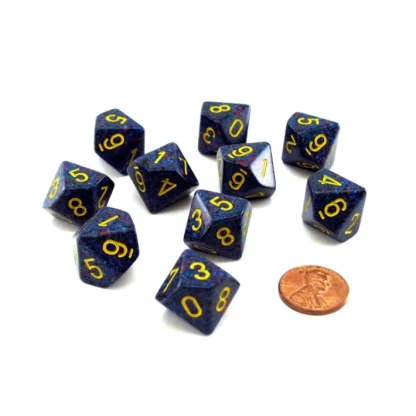 Set of 10 Chessex D10 Dice - Speckled Twilight - Your Source for Gaming Essentials Cheap