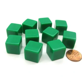 Set of 10 D6 16mm Blank Opaque Dice - Green - Your Source for Gaming Essentials Best