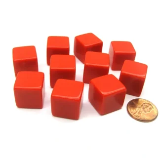 Set of 10 D6 16mm Blank Opaque Dice - Red - Your Source for Gaming Essentials Store
