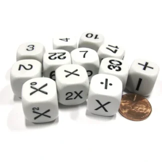 Set of 12 Educational Addition Subtraction Multiplication Division Math Dice - Your Source for Gaming Essentials Sale