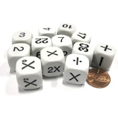 Set of 12 Educational Addition Subtraction Multiplication Division Math Dice - Your Source for Gaming Essentials Sale