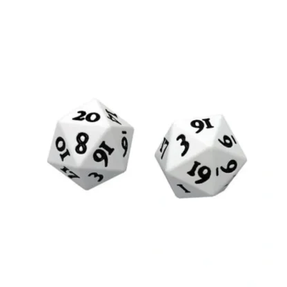 Set of 2 Heavy D20 Metal Dice - White - Your Source for Gaming Essentials Fashion