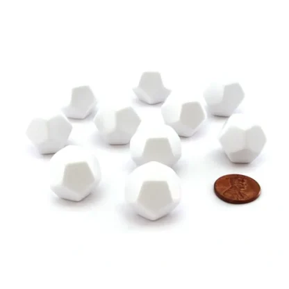Set of 10 Opaque 12-Sided D12 White 19mm Blank Dice - Your Source for Gaming Essentials Flash Sale