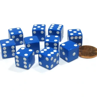 Set of 10 Six Sided D6 12mm Dice Die Squared RPG D&D Bunco Board Game Blue - Your Source for Gaming Essentials Clearance
