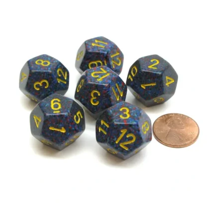 Speckled 18mm 12 Sided D12 Chessex Dice, 6 Pieces - Twilight - Your Source for Gaming Essentials Outlet