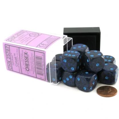 Speckled 16mm D6 Chessex Dice Block (12 Dice) - Cobalt - Your Source for Gaming Essentials Discount