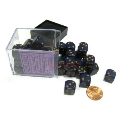 Speckled 12mm D6 Chessex Dice Block (36 Dice) - Golden Cobalt - Your Source for Gaming Essentials Best