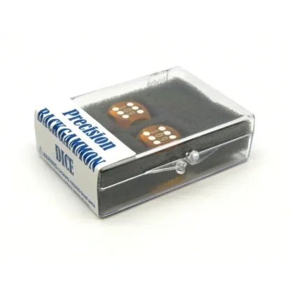 Transparent Precision Backgammon 5/8" Dice, 2 Pieces in Case - Yellow with White - Your Source for Gaming Essentials Best Sale